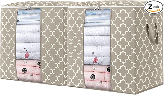 WISELIFE Storage Bags 2 Pack/100L Large Blanket Clothes Organization and by WiseLife