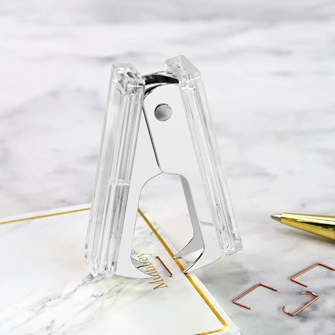 Staples Remover Tool Acrylic Clear Silver Staple Remover Kawaii - Image 5