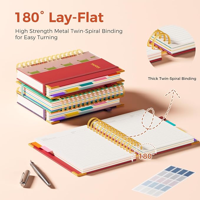 XYark A5 Hardcover Spiral Notebook, 6.3"x8.5" College Ruled Notebooks - Image 3