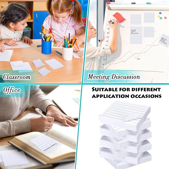 Yexiya 64 Pcs Lined Sticky Notes Self Stick Notes with Lines Bright Assorted Colors Sticky Pad for Home Office Products Post Memos, 1920 Sheets(3 x 3 Inch, 4 x 6 Inch,Mixed Color)-DeskLoop Office