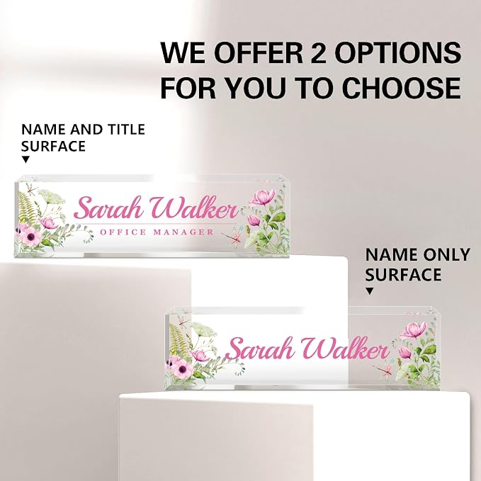 Name Plate for Desk, Desk Name Plate Personalized, Office Decor for Women Men - Image 2