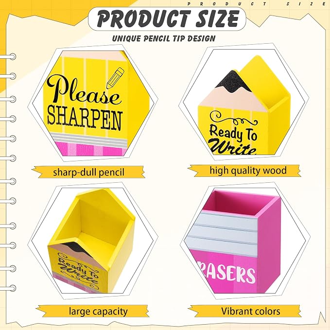 Gilprop 3 Pcs Back to School Sharp and Dull Pencil Holder - Image 3