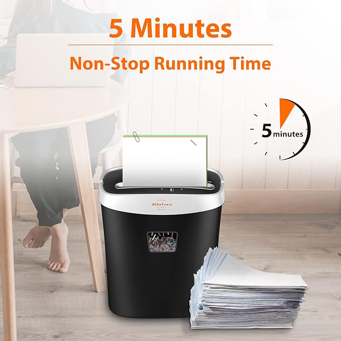 Paper Shredder for Home Office Heavy Duty with 60 Mins Running with US Patented Cutter,Shred CD/Card with Extra Large Bin,AUTO Jam Proof(ETL) (10-Sheet Micro-Cut)-DeskLoop Office