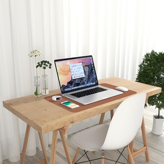 Hsurbtra Desk Pad, 23.6" x 13.8" PU Leather Desk Mat, M Extended Mouse Pad - Image 7