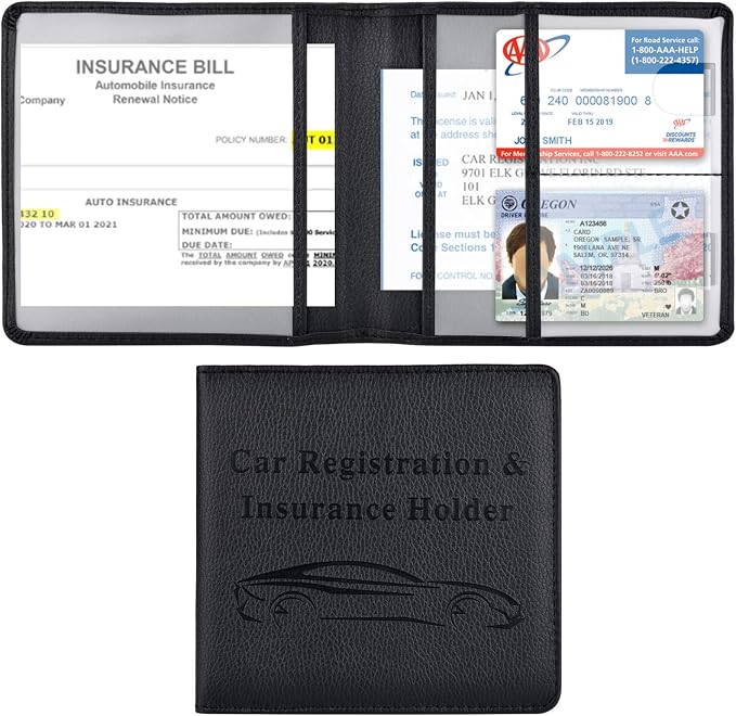 Cacturism Car Registration and Insurance Holder, Vehicle Glove Box Car by CACTURISM