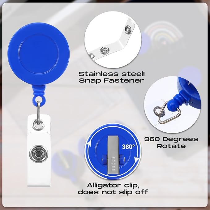 Zonon 50 Pcs Retractable Badge Holder Reels - Image 3