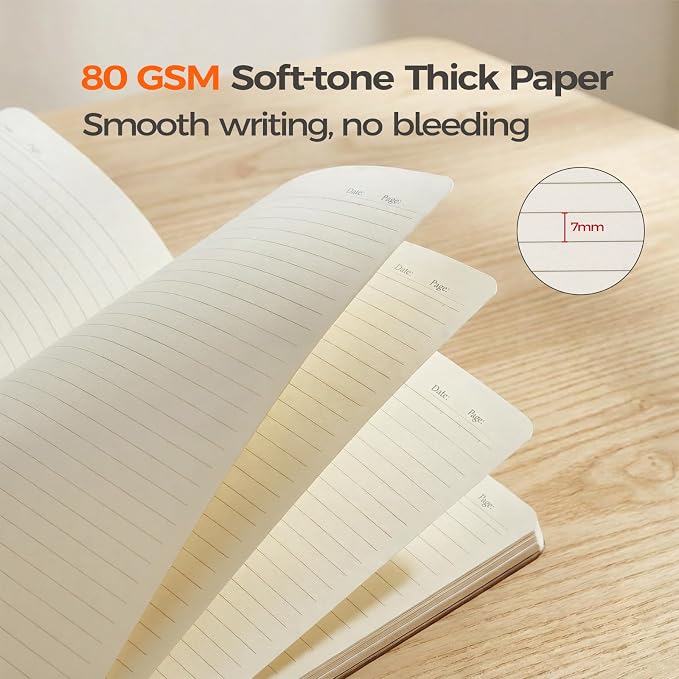 100 Pack Kraft Notebooks Bulk A5, 60 Pages Lined Ruled Journals, 8.3x5.5 Inches - Image 3