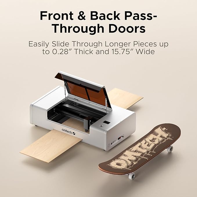 OMTech 55W Polar Lite, Desktop CO2 Laser Engraver and Cutter, 20"x12" Compact Laser Engraving Machine with Built-in Exhaust Fans & 0.5gal Water Tank, Laser Cutting Machine for Wood Acrylic Glass More-DeskLoop Office