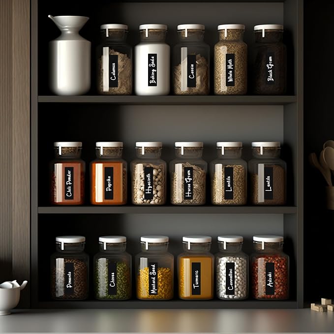 200 Chalkboard Labels for Containers, Removable Black Jar Labels Stickers - Image 6