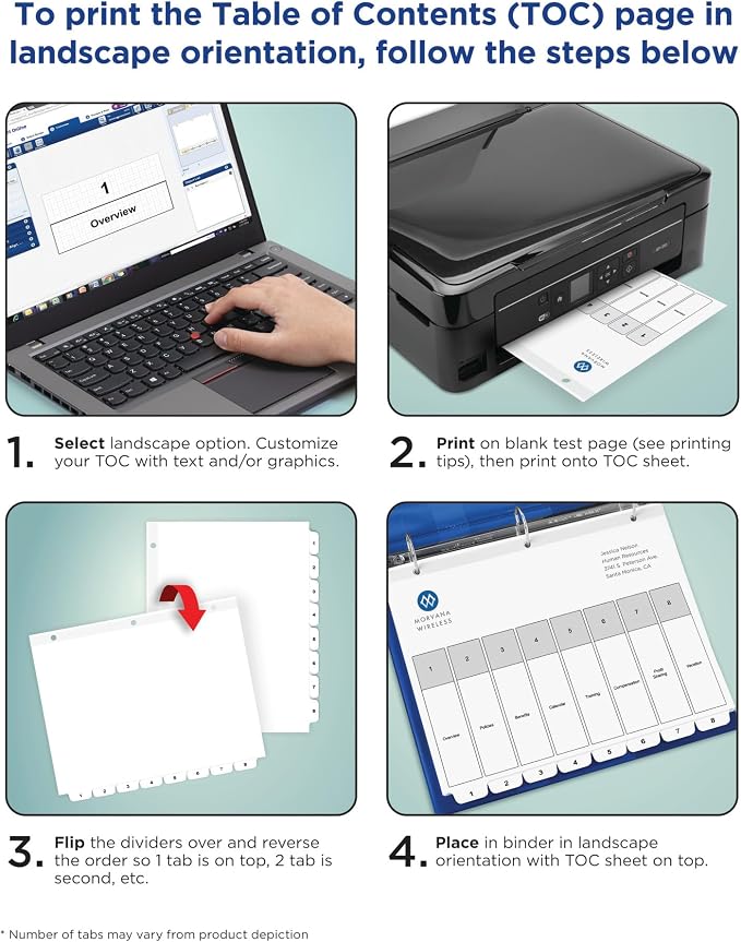 Avery Dividers for 3 Ring Binders, 10 Tabs per Set, Customizable Table of - Image 7