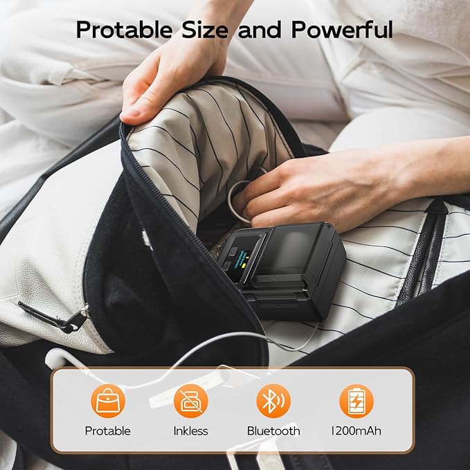 Phomemo Label Maker, 2 Inch Bluetooth Themal Label Printer with 3 Rolls Thermal Paper(4030/5030/5080mm), Inkless Labeler for Home, Bussiness, School, Office, Address, Sticker Printer for Phone & PC-DeskLoop Office