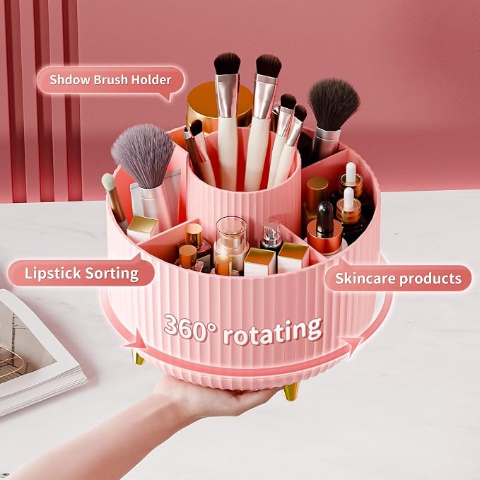 fanado 360° Rotate Makeup Brush Holder Organizer, Makeup Organizers Countertop - Image 2
