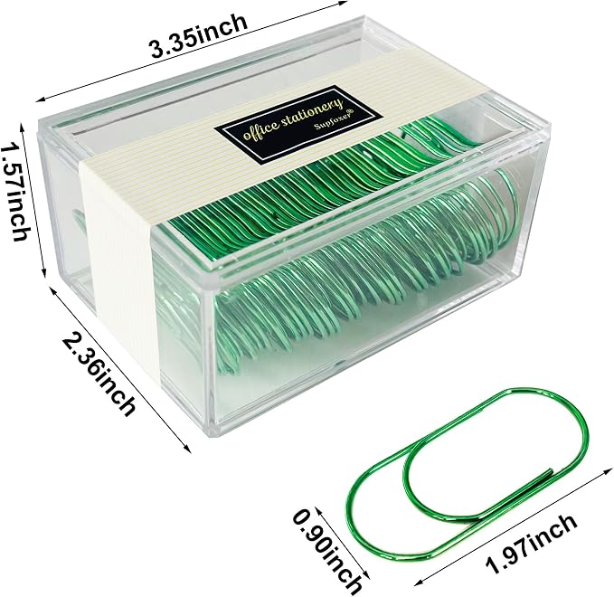 Green Large Paper Clips - Image 2