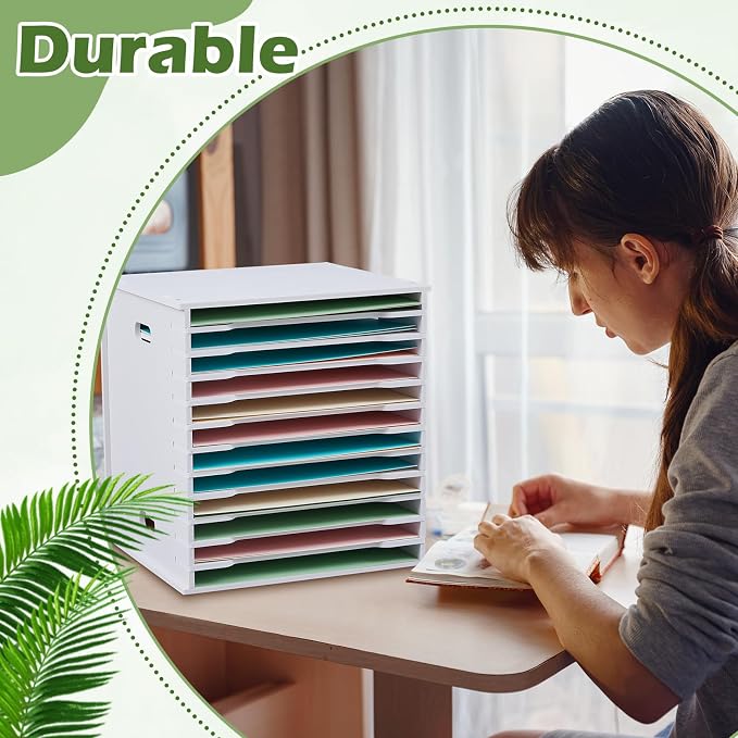 CroBlissful 12 Tier 12" x 12" Scrapbook Paper Organizer Adjustable Desk - Image 5