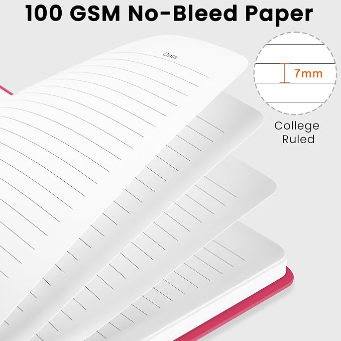 CICPAP Lined Spiral Journal Notebook, A5 College Ruled Notebook - Image 3