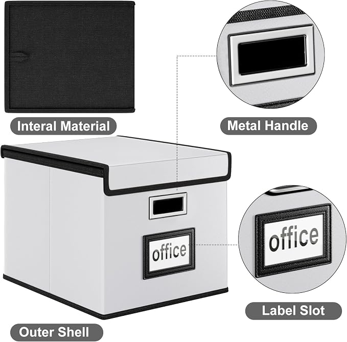 Portable Leather File Organizer Boxes - Image 3