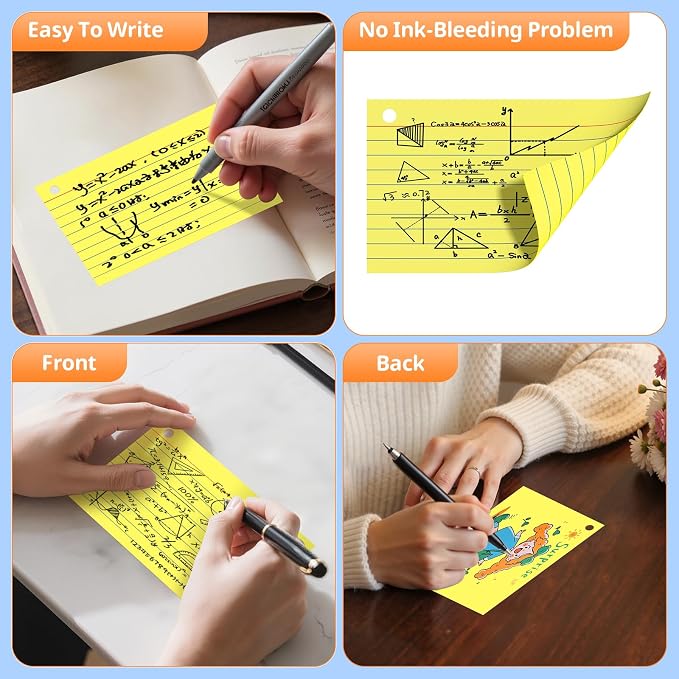 Index Cards 3x5 Inches, Punched Lined Study Card Ruled Flashcards Notecards - Image 3