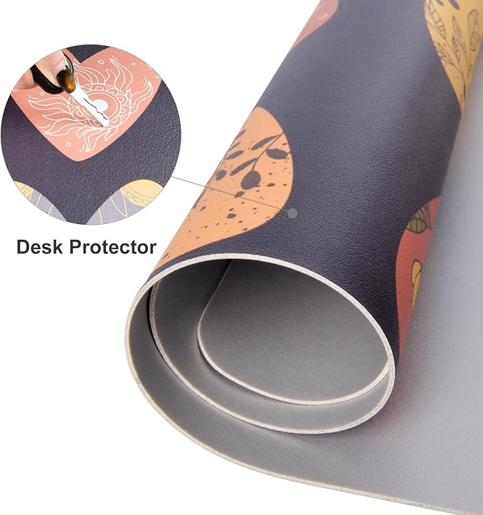 Colorful Star Magic Heart Leather Mouse Pad, Large Pad - Image 7