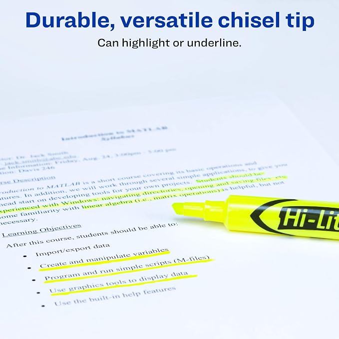 Avery Hi-Liter Desk-Style Highlighters, Smear Safe Ink, Chisel Tip, Value Pack - Image 3