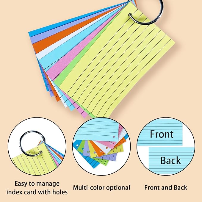 TFLFL Index Cards 3x5 Inch, Thin Note Cards Paper, Study Card Memo Scratch Pad - Image 3