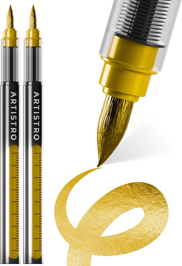 ARTISTRO 2 Gold Acrylic Paint Markers by ARTISTRO