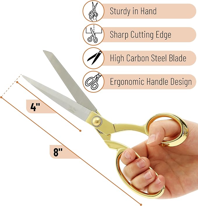 Mr. Pen- Premium Tailor Scissors, 8-Inch | Heavy Duty Carbon Steel Sewing & - Image 2
