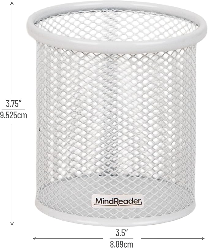 Mind Reader Pen and Accessories Holder, Desktop Organizer, Metal Mesh, 3.5"L x - Image 3