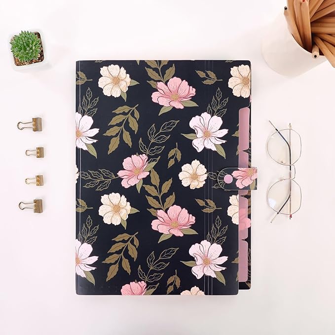 SKYDUE Accordion File Organizer, Floral Expanding File Folders - Image 4