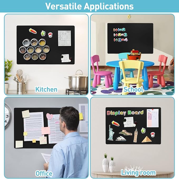 MAXECHO 2 Pack Black Magnetic Bulletin Board, 17.5"×13.5" Magnet Boards - Image 4