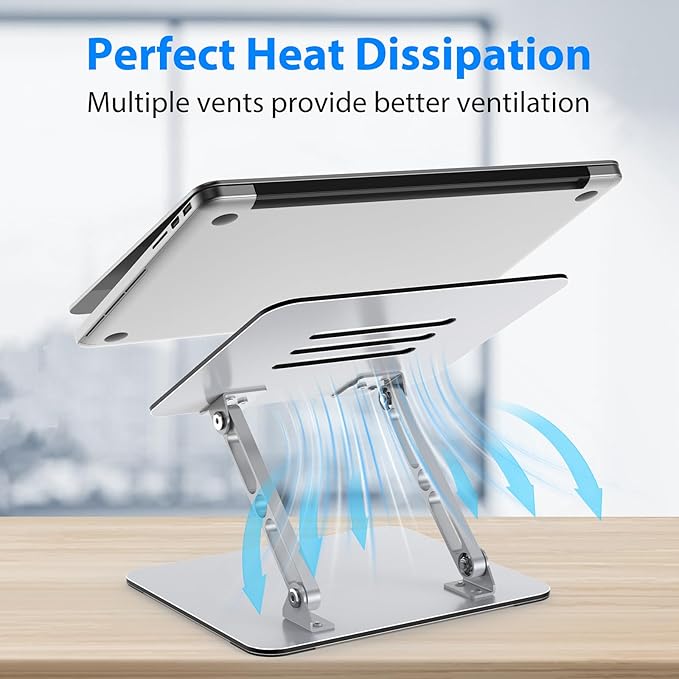 Laptop Stand for Desk, Adjustable Laptop Riser, Metal Foldable Computer Stand - Image 4
