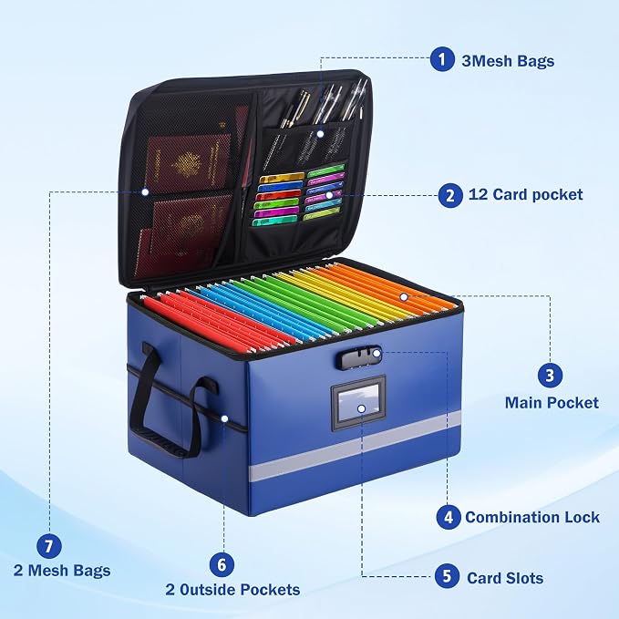EXLIFBAG File Organizer, Fireproof File Box - Image 2