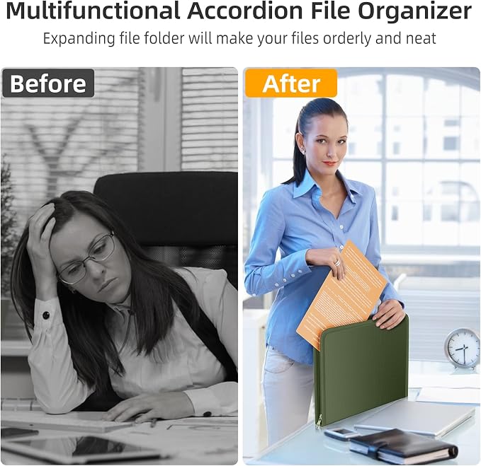 Fireproof Accordion File Organizer, Portable Expanding File Folder - Image 5