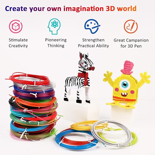 3D Pen Filament Refills 30 Colors, Bonus 250 Stencils eBooks - Image 5