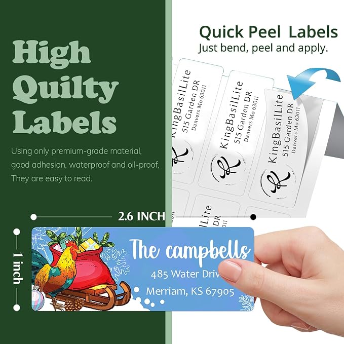 LINMAGCO Personalized Return Address Labels Gold 500 Pcs Mail Labels - Image 3