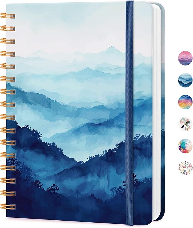 CICPAP Lined Spiral Journal Notebook, A5 College Ruled Notebook by CICPAP