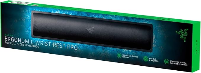 Razer Ergonomic Wrist Rest Pro for Full-Sized Keyboards: Cooling Gel Infused by Unknown
