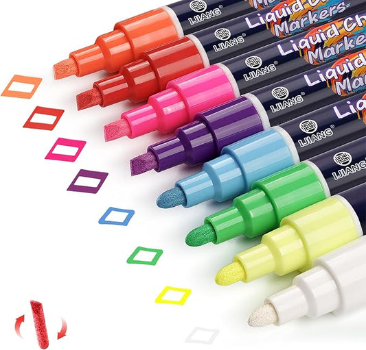 IJIANG Liquid Chalk Markers for Blackboards, Dust Free Wet-Dry Erasable by IJIANG