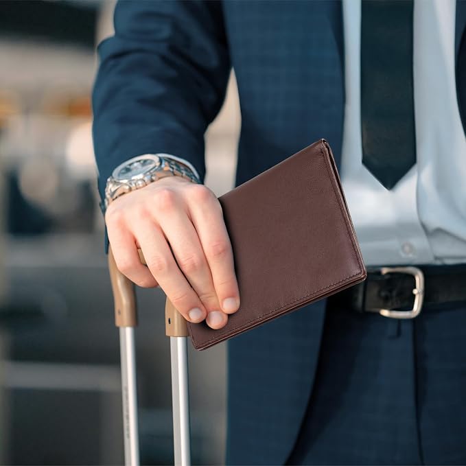 Polare Luxury RFID Blocking Leather Passport Holder Travel Wallet - Image 7