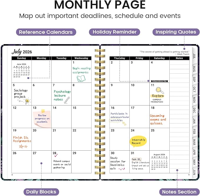 Planner 2026-2027, Academic Monthly and Weekly Calendar Planner - Image 2