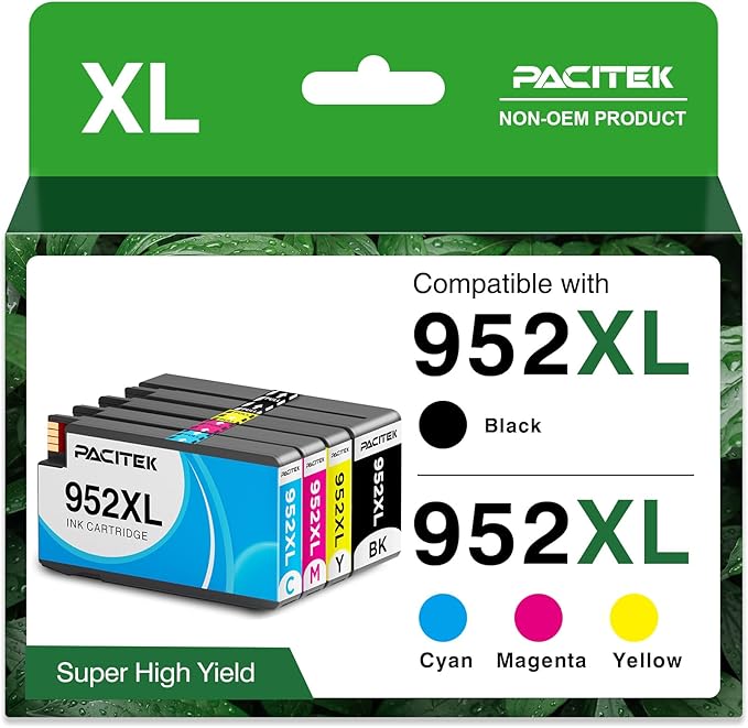 952XL Ink Compatible for Hp 952XL Ink Cartridges Combo Pack 952 XL Work for Hp Officejet Pro 8710 8702 7720 7740 8700 8715 8210 Printers (Black/Cyan/Magenta/Yellow)-DeskLoop Office