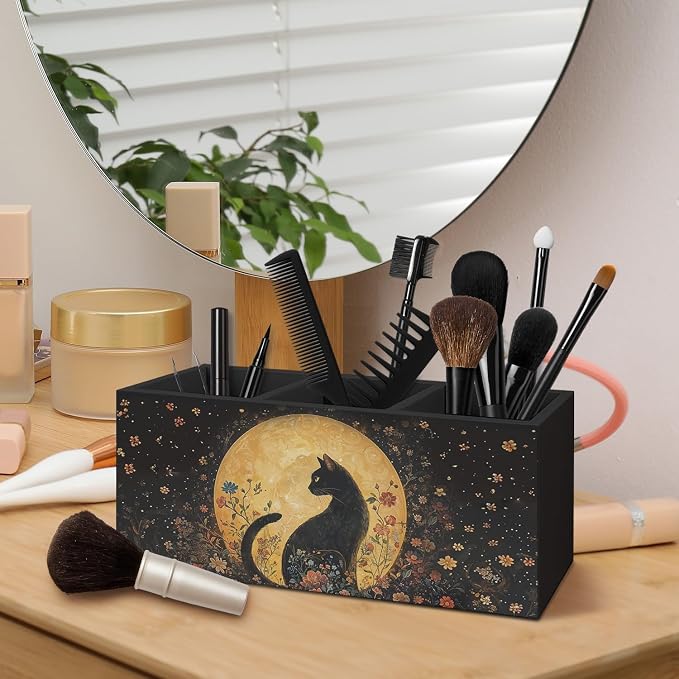 Witchy Black Cat Pen Holder for Home Office Desk, Cat Lover Gifts, Witchy - Image 4