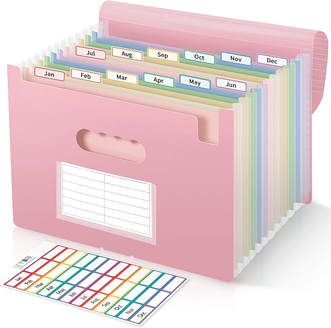 SKYDUE 13-Pocket Expanding File Folder, Accordion Document Organizer by SKYDUE