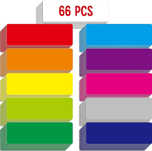 66 PCS Magnetic Name Tag Labels, 11 Colors Dry Erase Reusable Name Stickers by SpriteGru