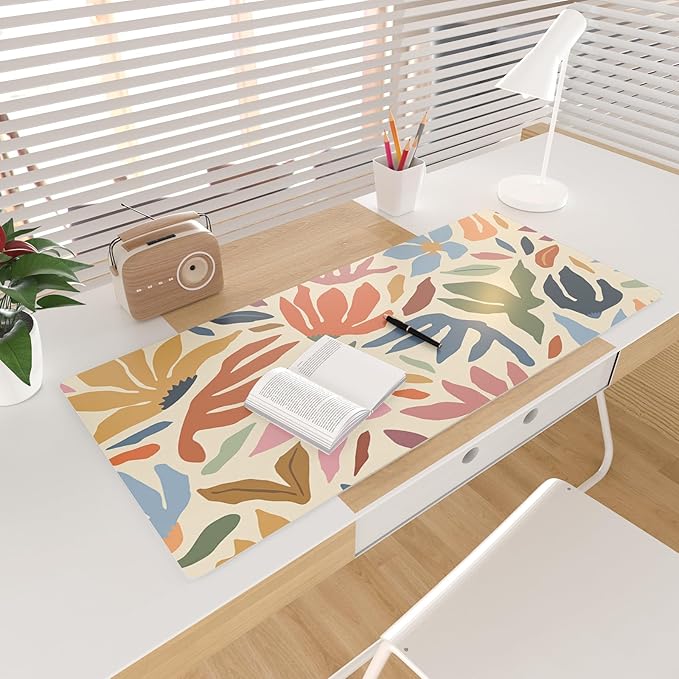 Colorful Star Abstract Floral Large Mouse Pad, Waterproof Office Desk Mat - Image 3