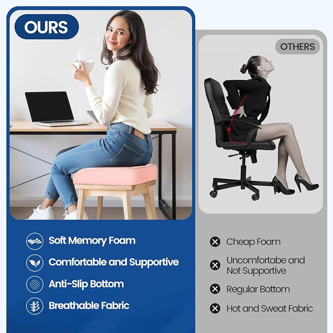SweetSlubr Seat Cushion for Tailbone Pain Relief, Office Chair Cushion - Image 5
