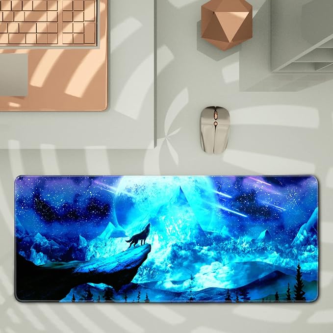 Gaming Mouse Pad Anime Mousepad Large Extended Wolves Gaming Mouse Mat - Image 3