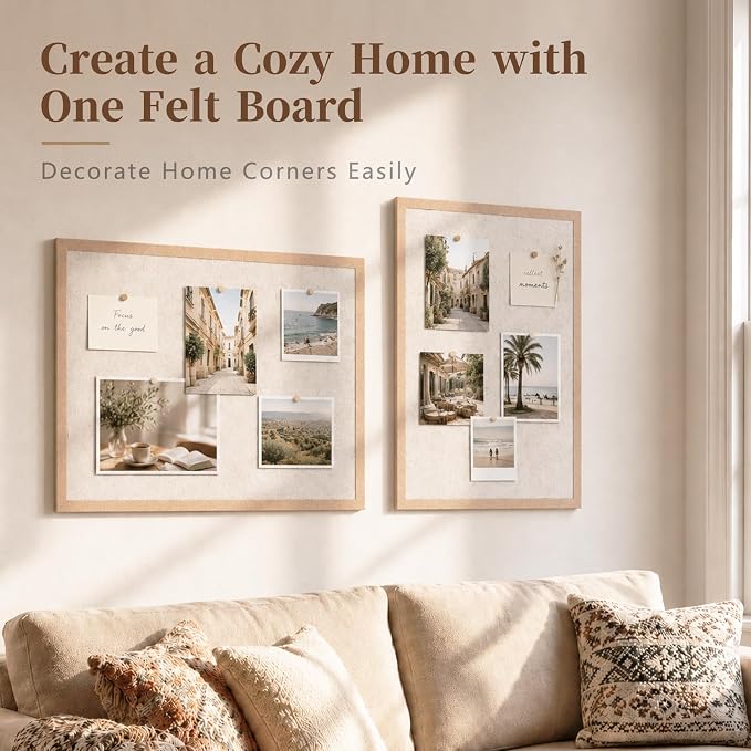 Bulletin Board Felt Pin Board, 24 x 18 Inch Office Cork Board Alternative - Image 3