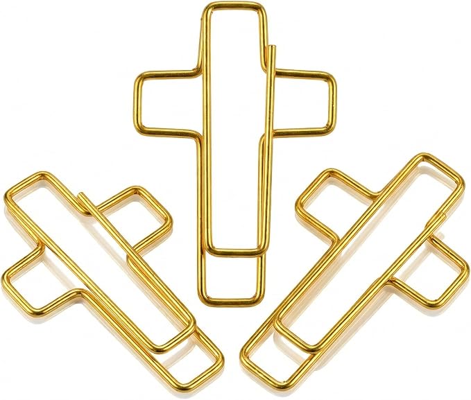 200 Pack Gold Cross Paper Clips, Decorative Paper Clips and Bookmarks by Unknown