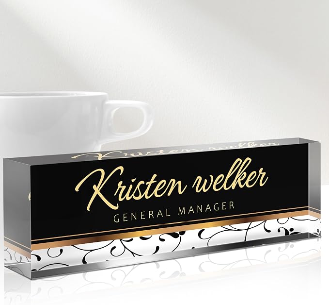 Desk Name Plate Personalized, Custom Name Plates by Gowelly