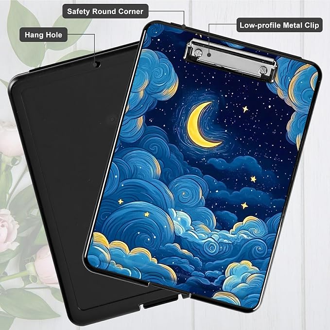 Moon Blue Clouds A4 Clipboard - Image 5